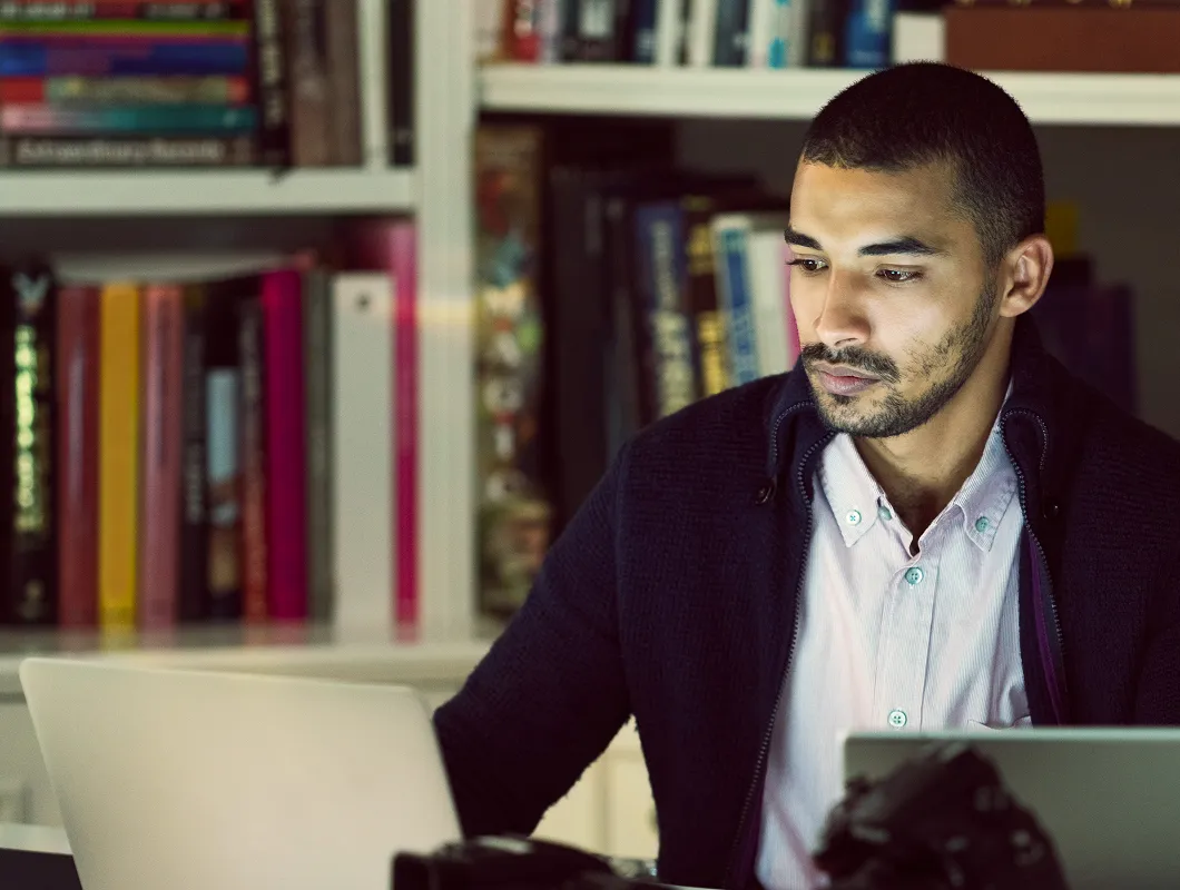Person in front of laptop